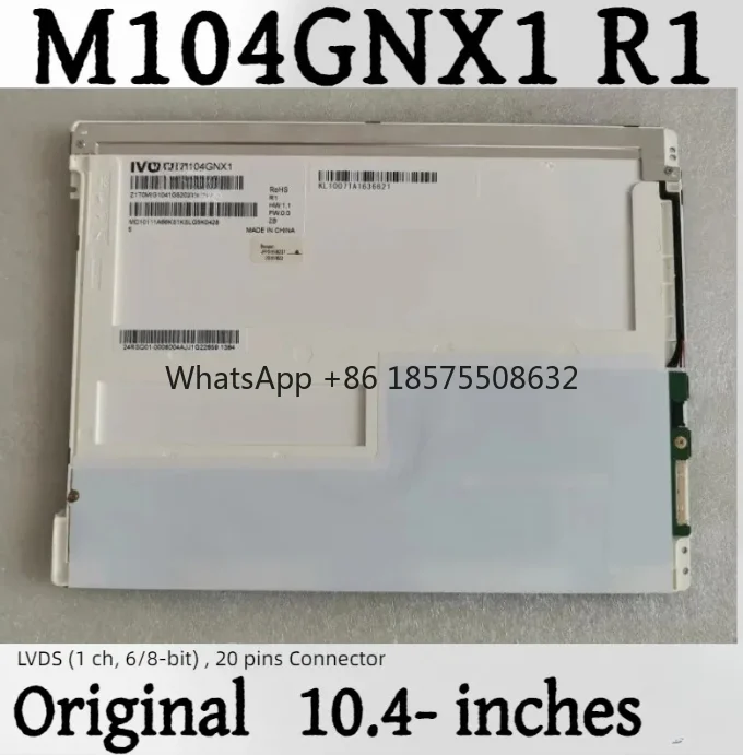 Brand new original 10.4-inch M104GNX1 R11024 (RGB) × 768 LVDS 20pins with screen cable