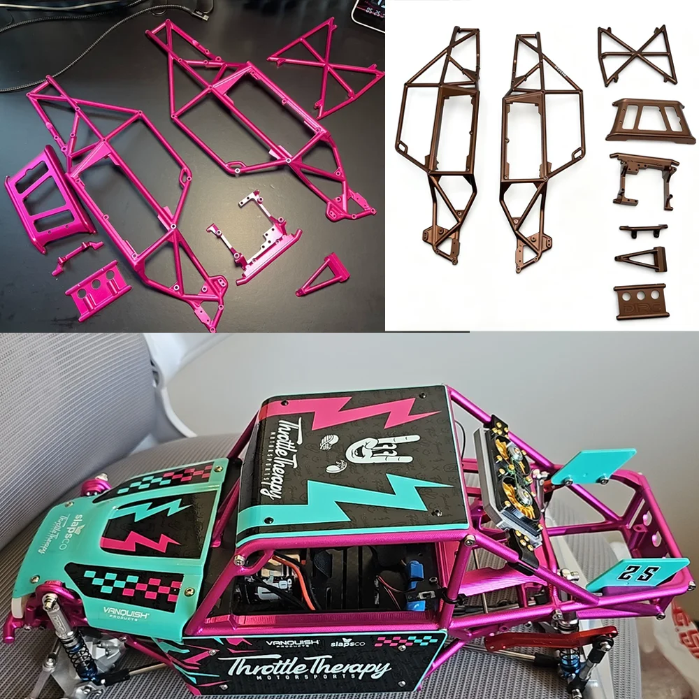 

D1RC 1:10 Aluminum Alloy CNC Pipe Rack Frame H10 Cage for 1/10 RC Crawler Car OPTIC VP H10 Climbing Car Accessories