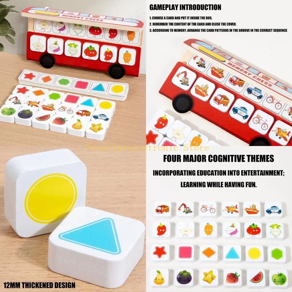 G8DB Engaging Wooden Logical Puzzle Chess Game Set For Children with Bright Illustrations To Encourage Learning Education