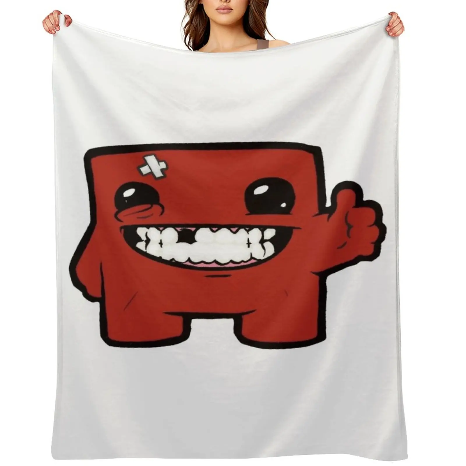 

super meat boy Throw Blanket Plush For Baby Soft Stuffeds Blankets
