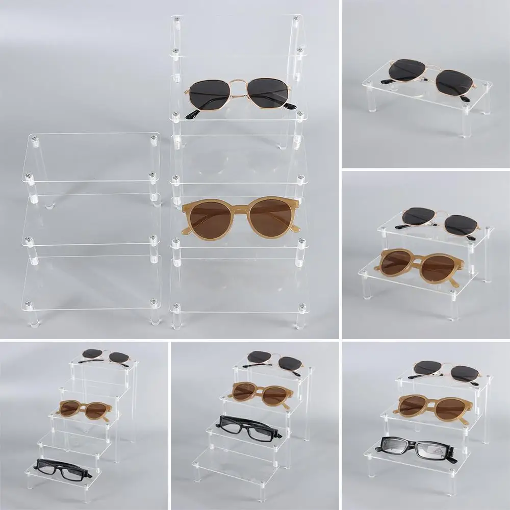New Acrylic Sun Glasses Display Shelf Clear Multi Layers Eyeglasses Stand Durable Collectibles Display Holder