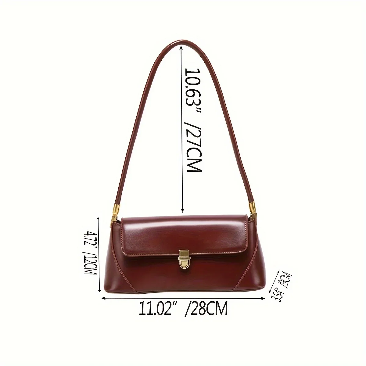 2026 Vintage Damenhandtasche aus PU-Material, Schultertasche, französische Baguette-Unterarmtasche, vielseitige Pendler-Handtasche – Detail 2