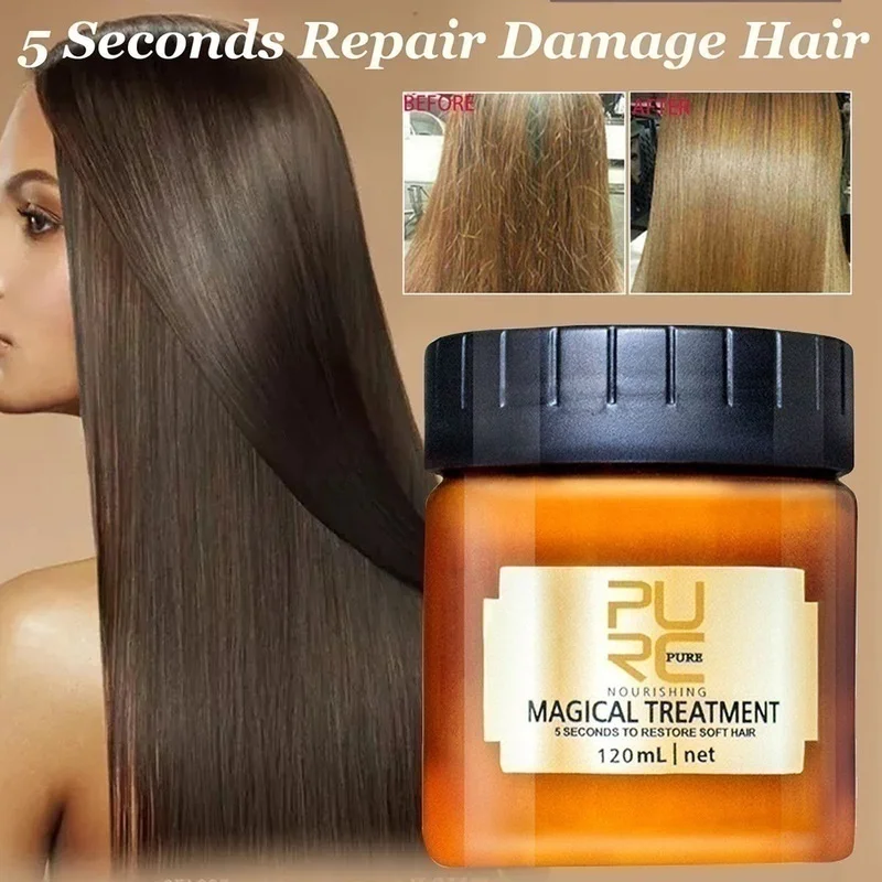 60/120ml PURC Hair Mask Magical Treatment Mask 5 Seconds Repairs Damage Restore Soft Hair Pure Keratin Hair & Scalp Treatment