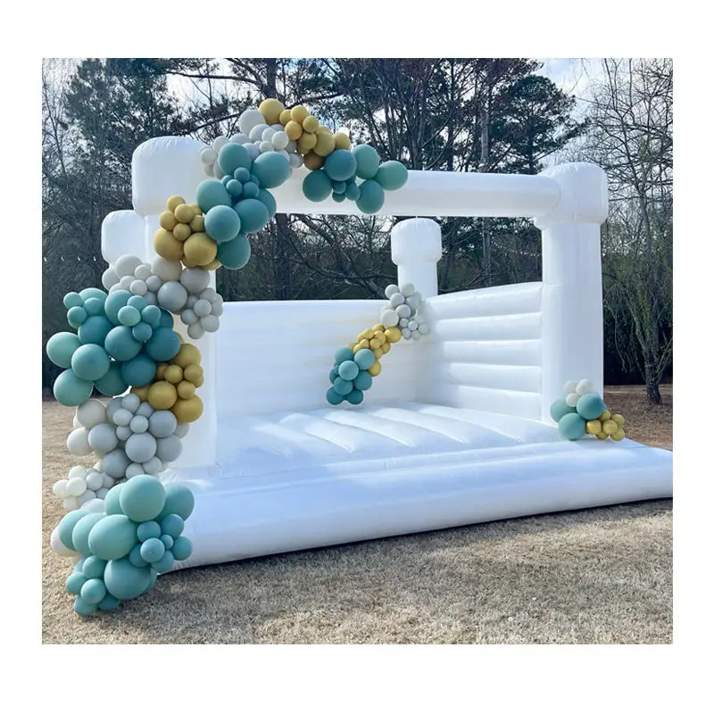 Commercial adult walking bodyguard inflatable white wedding inflatable jumping castle