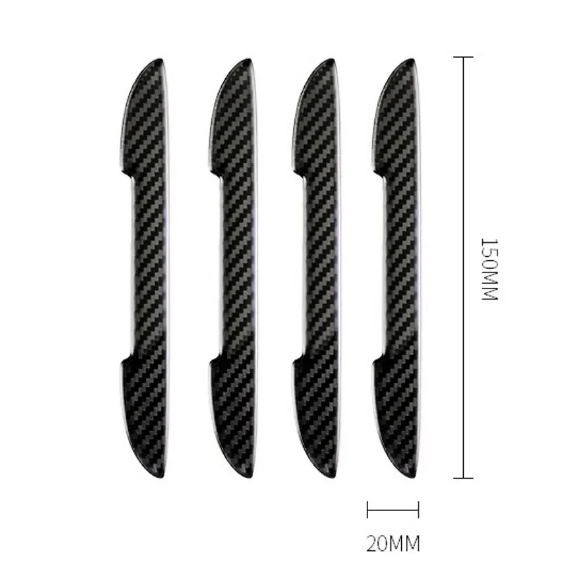 Pegatina anticolisión para Borde de puerta de coche, 4 piezas, patrón de fibra de carbono, tiras anticolisión, Protector de carrocería, Tira
