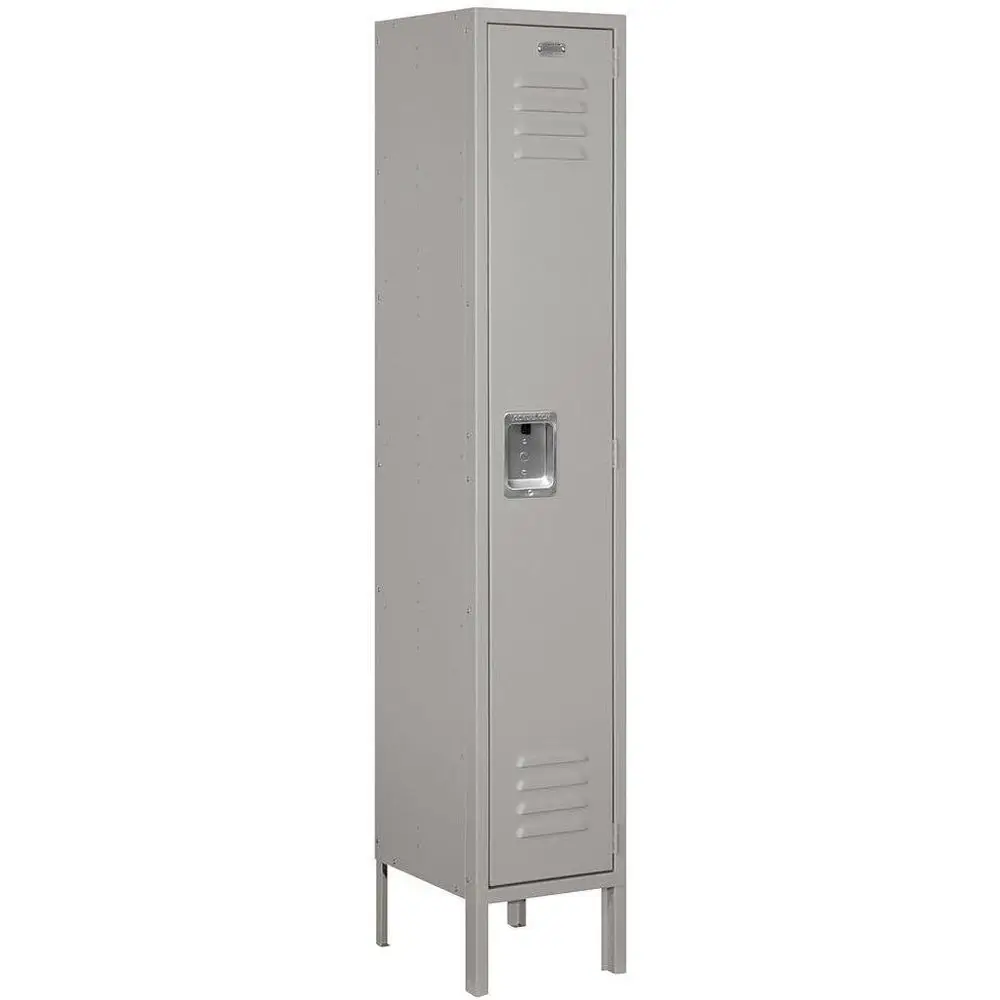 

12-Inch Wide 5-Foot High 12-Inch Deep Gray Metal Locker, Unassembled