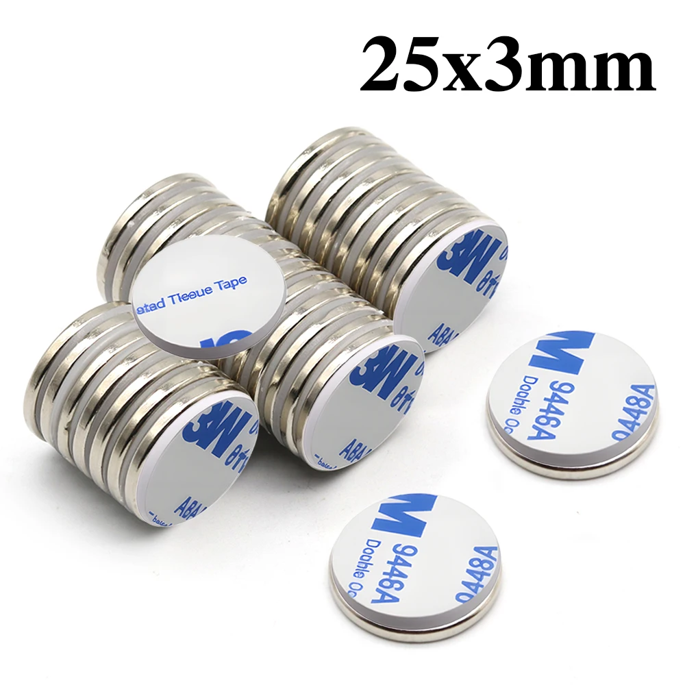 

25x3mm iman Refrigerator magnets With double-sided tape DIY Office Whiteboard Workshop