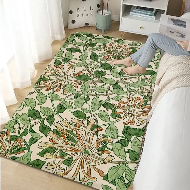William Morris Strawberry Bathroom Rug Retro Style Carpet For Living Room Kitchen Bedroom Hotel Decor Non-Slip Floor Mat Doormat