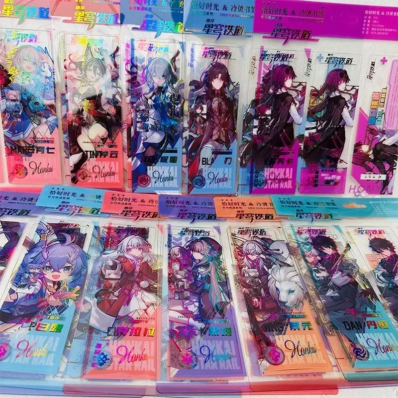 אנימה הונקאי: רכבת הכוכבים 3 יחידות ציור Kafka בלייד HD לייזר PVC מצופה סימניות גלויות למעריצים מתנות אוסף DIY ספרי יד