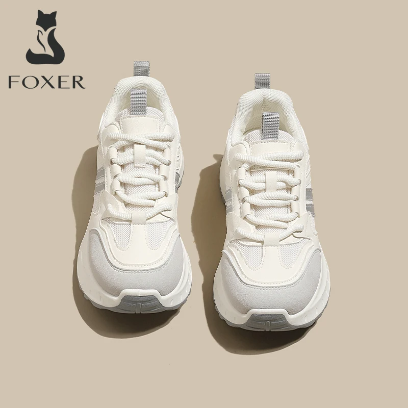 FOXER Baskets Femme 2026 Nouveauté Chaussures Décontractées en Maille Respirante Chaussures Vulcanisées pour Femmes Chaussures de Sport
