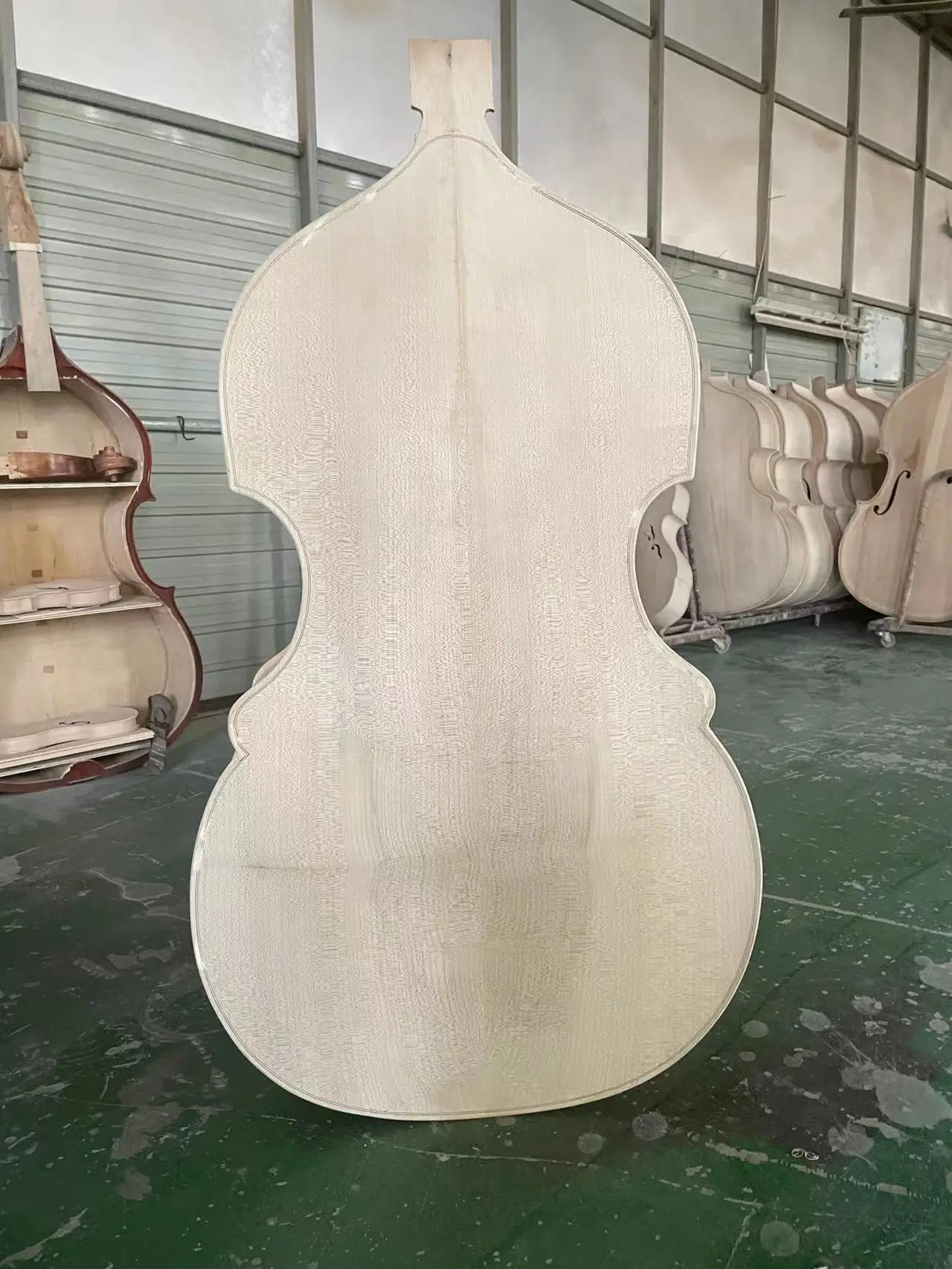 Hand carved 3/4 irregular bass, semi-finished vertical bass body, high-quality handmade maple back, spruce top