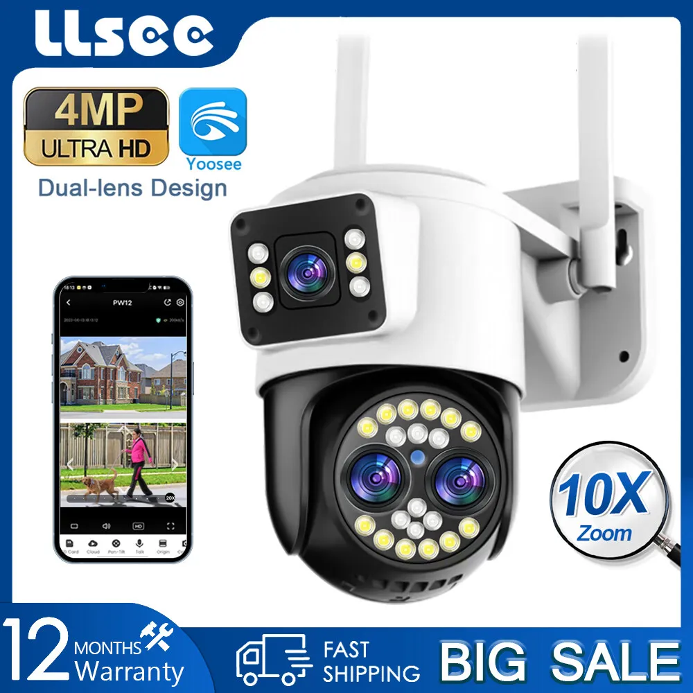 

LLSEE yoosee 4K, 8MP, 10X, cctv camera wifi, PTZ wireless outdoor cctv camera, 4K, 8MP, wireless outdoor wifi monitoring camera,