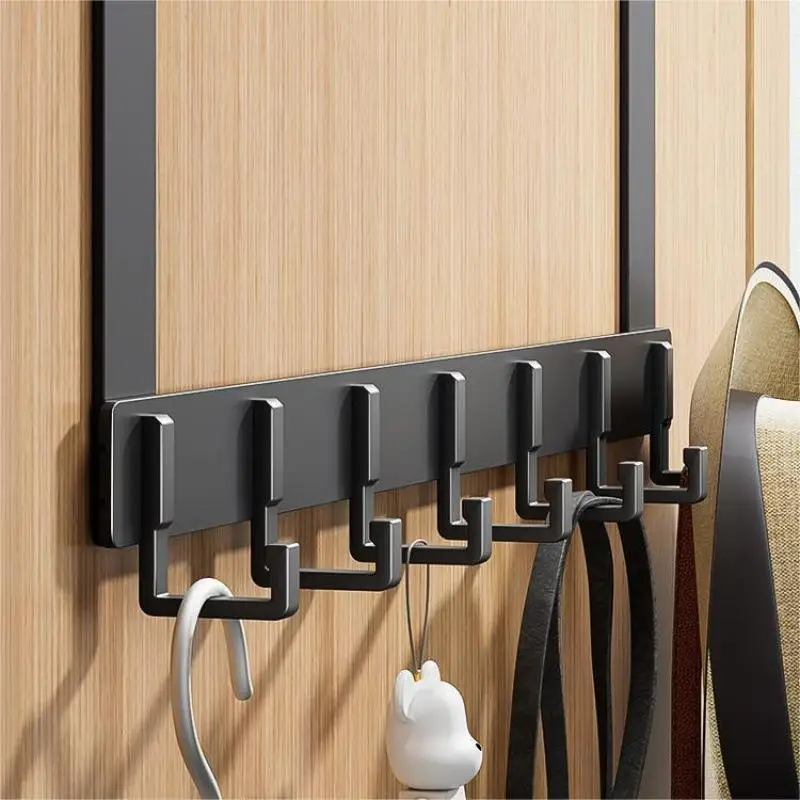 Door Hanger Hook Bedroom Adjustable Aluminum Hook Wall Hook Bathroom Door Hanger Clothes Drill Free