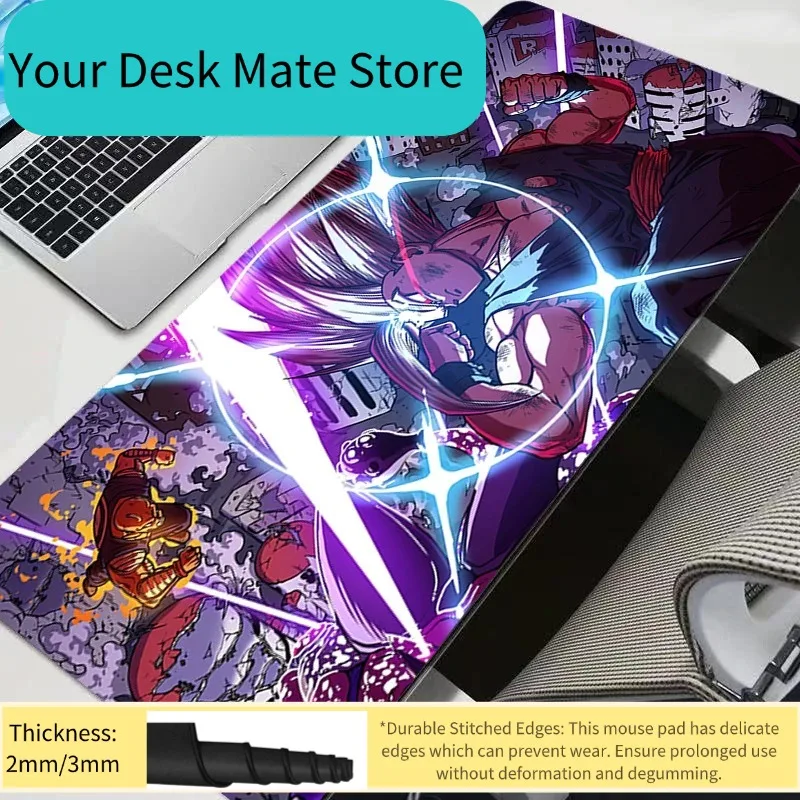 Große Gaming-Tastaturunterlage Laptop Japan Cool Anime Mauspad XL Schwarz DBZ Dragon Ball Z Schreibtischunterlage PC Gamer Teppich Mauspad für LOL