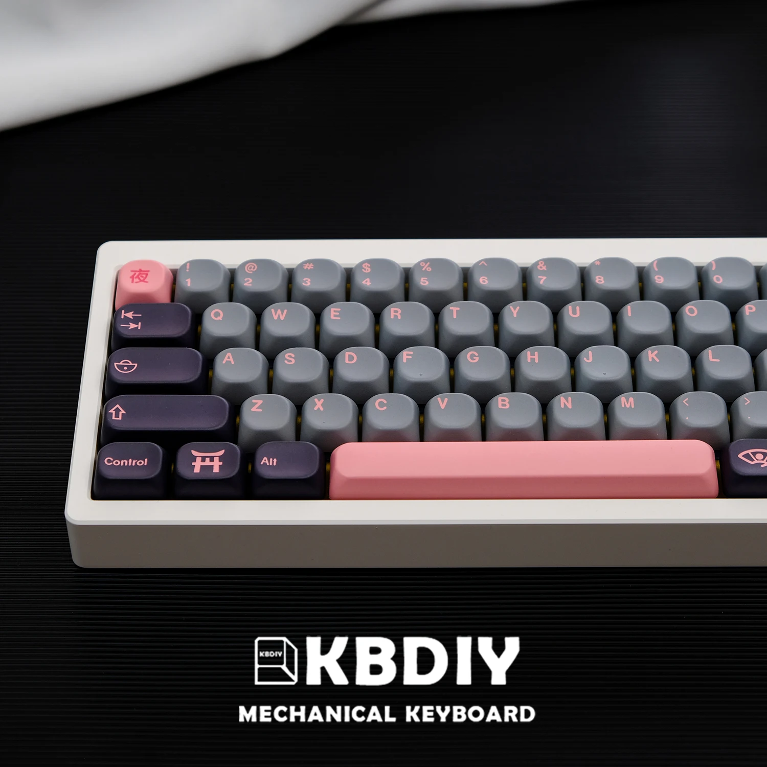 KBDiy 130 Keys KOA Profile NightSakura Keycaps Custom PBT for Gaming Mechanical Keyboard Keycap for 61/68/84/87/100/104/108 Keys