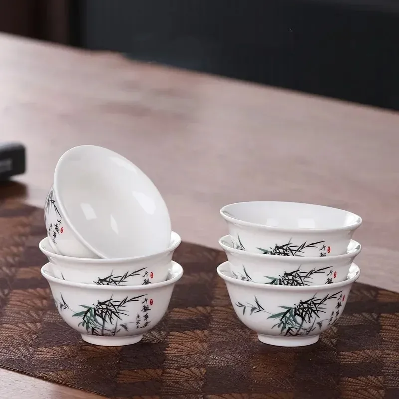 6Pcs/set Hand-painted Landscape Painting Teacup Handmade Boutique Master Cup Chinese Teaware Supplies Tea Ceremony Accessories