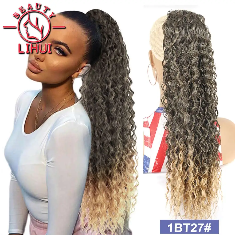 

Synthetic Drawstring Puff Ponytail Afro Kinky Curly Hair Extension Clip in Pony Tail African American Hair Extension 60CM Lihui