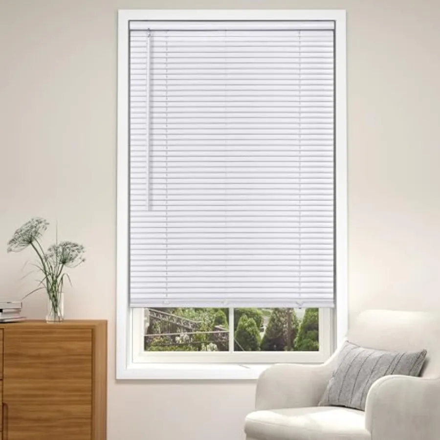

Cordless 1" Room Darkening Vinyl Mini Blinds 22" W X 48" H Horizontal Window Blinds for Home Cordless Shades for Indoor Windows