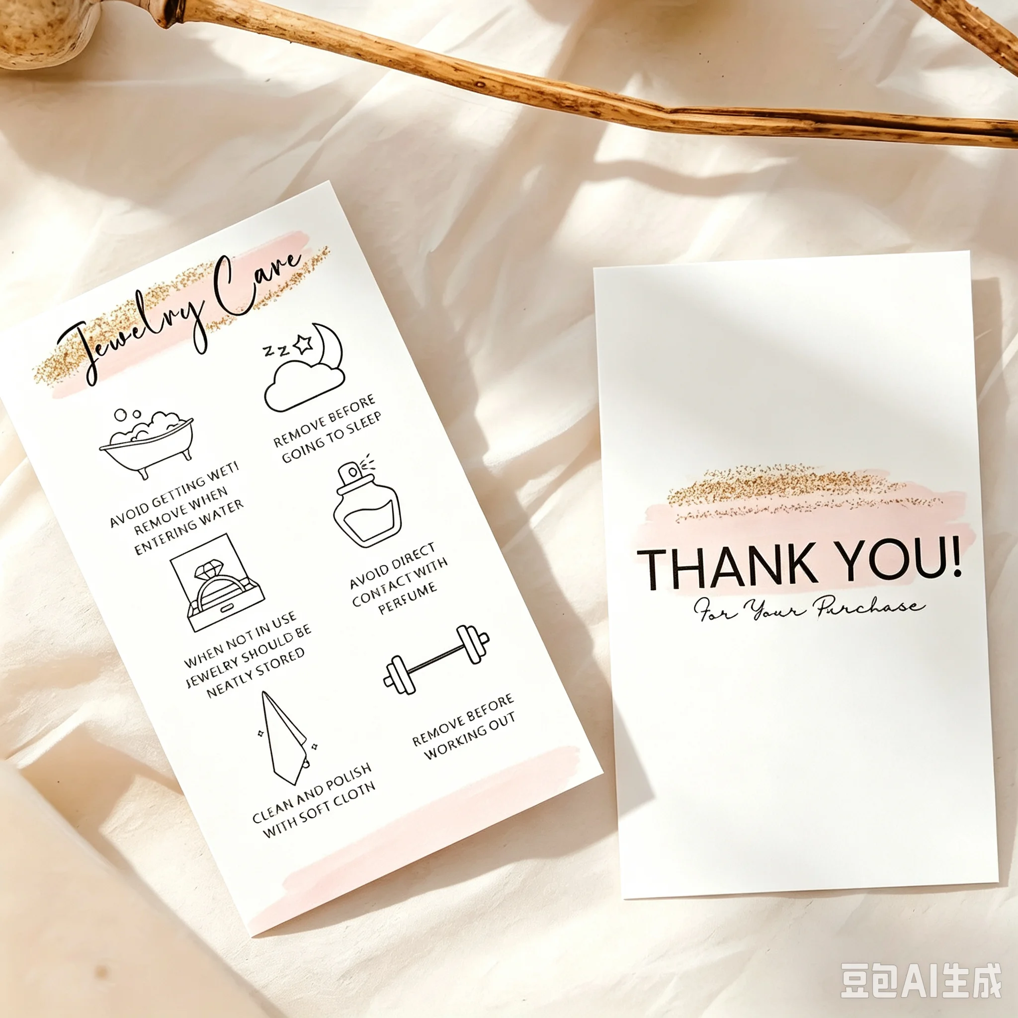 200pcs Customizable Care Card Laundry Card for Name and Address Daily Usage Guide Office Supplies Small Commercial Use