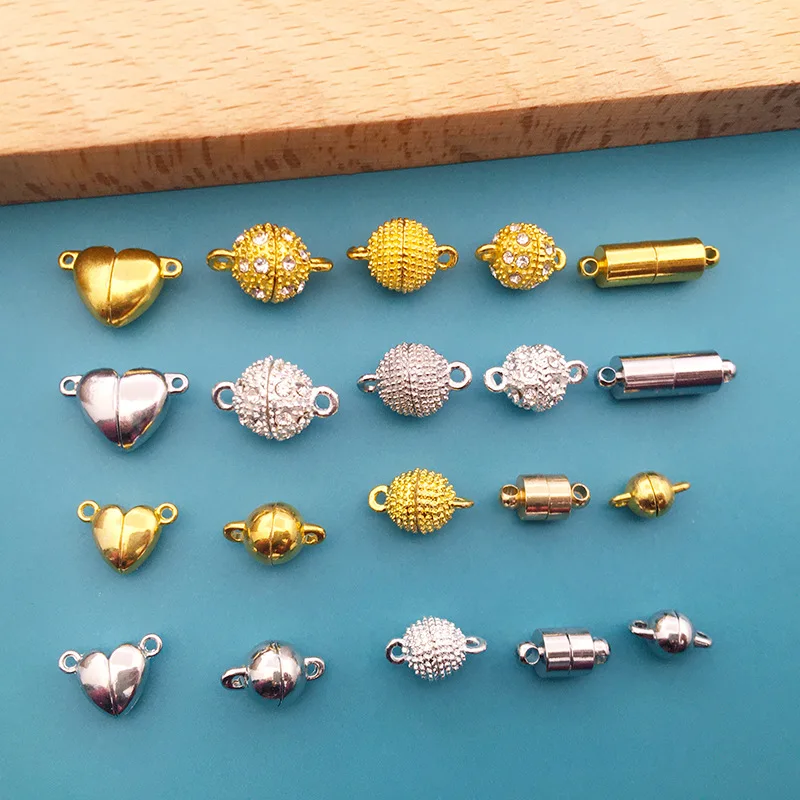 1 Magnetic Buckle, Strong Fashion, Heart-shaped Spherical Cylindrical DIY Accessory, Couple Necklace, Bracelet Pendant