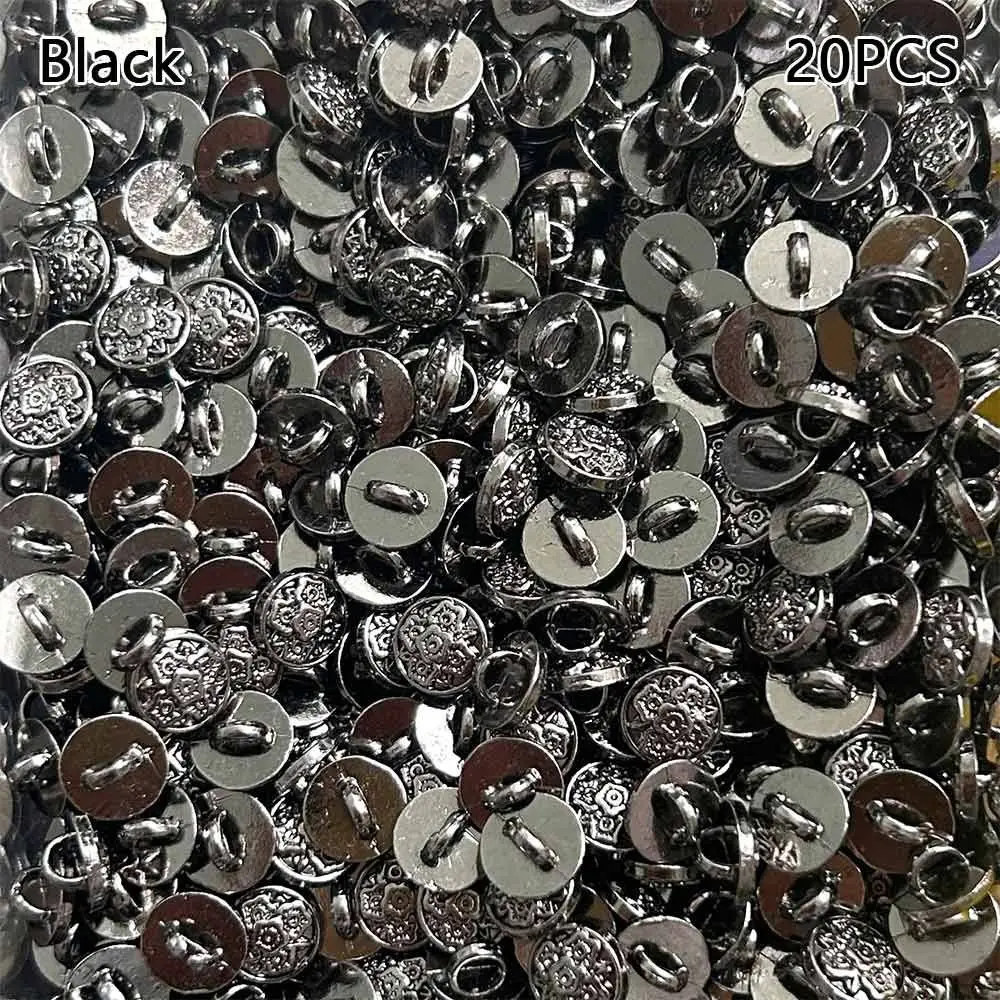 20pcs 7mm Flower Buckles Metal Mini Retro Ancient Buttons Handmade 1/6 Clothing Buckles Accessories DIY Clothes Accessories
