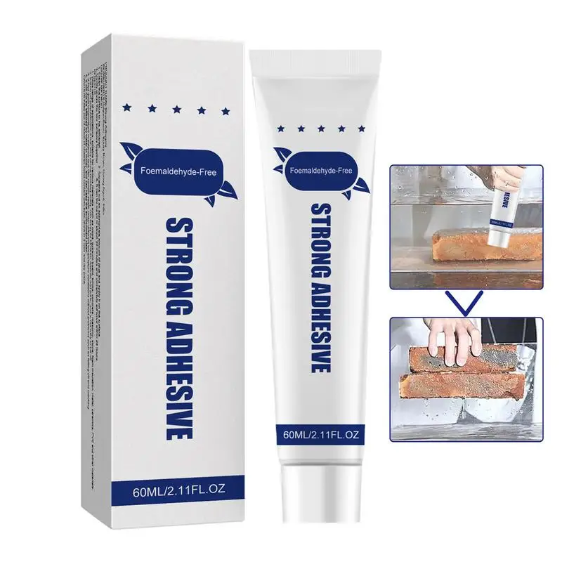 Nail Free Glue Multi-Purpose Glue 60ml Multipurpose Transparent Invisible Water Resistant Quick Drying Strong Nail Free