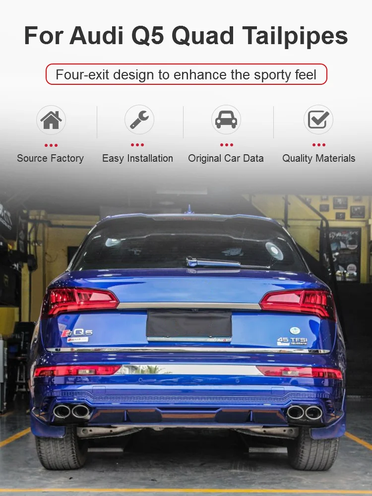 Uitlaatpijpen voor Audi Q5 2021-2023 Upgrade SQ5 Quad Sport Uitlaatpijp Eindpijp Uitlaatsysteem Nozzle Tuning - afbeelding 2