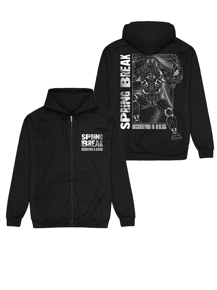 

Худи Sputnik Spring Break Festival Band American с молнией, хлопковое, с длинными рукавами, молодежное, модное, устойчивое к сминанию, износостойкое