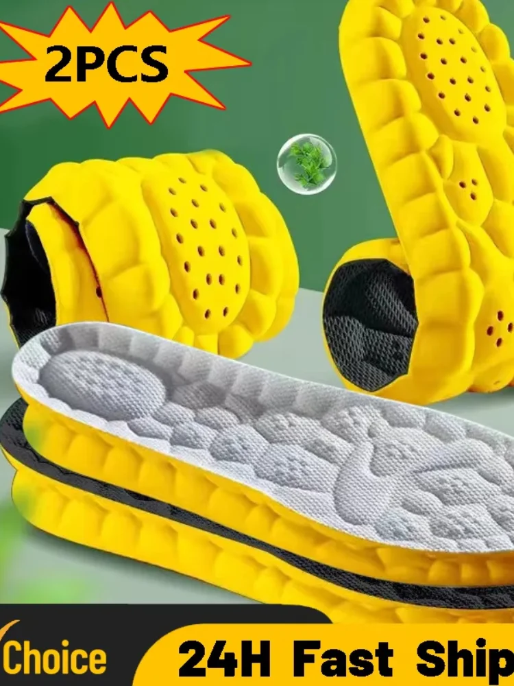4D Cloud Technologie Sport Inlegzolen Voor Schoenen PU Zool Zacht Ademend Schokabsorptie Kussen Hardlopen Orthopedische Zorg Inlegzolen - afbeelding 2