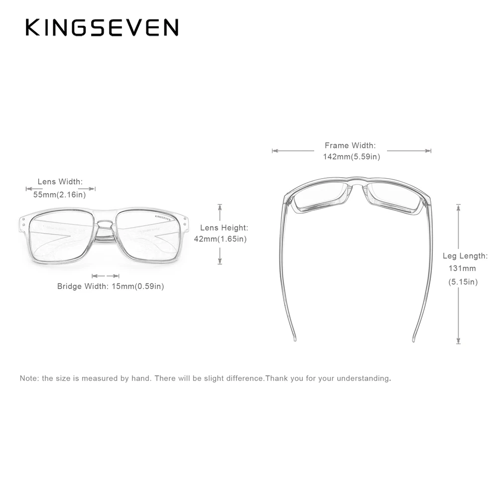KINGSEVEN Retro TR90 Polarized Square Sunglasses Women Men Carbon Fiber Pattern Design Outdoor Sports Eyewear