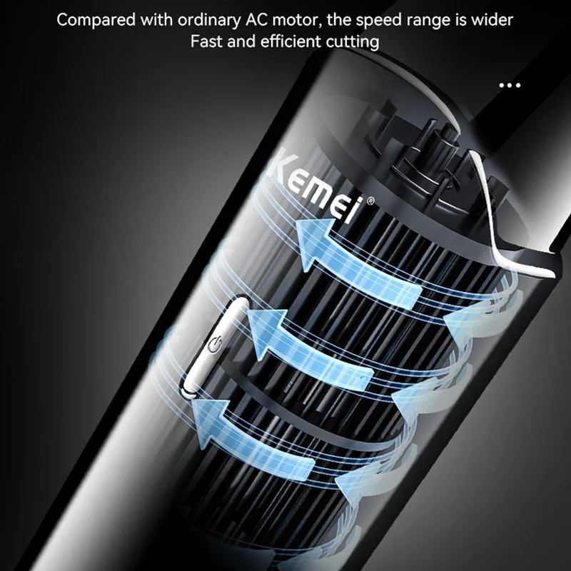 Kemei KM-1113 Electric Hair Clippers and Trimmers Man Professional Cordless Hair Cutting Machine Rechargeable USB Home Appliance