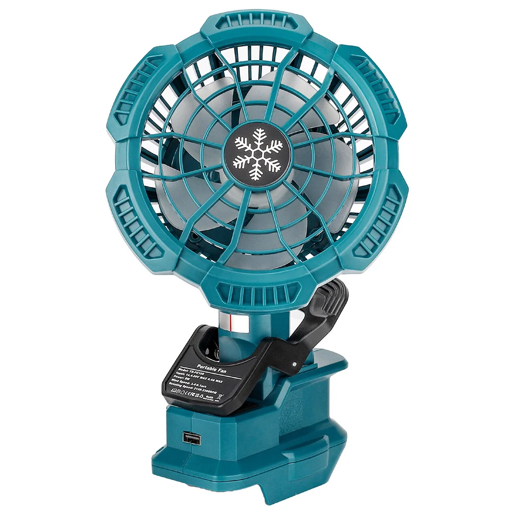 

Cordless Fan with LED Light 3 Speed Desktop Fan for Makita BL1830 BL1850 BL1840 18V Battery Portable Camping Job Site Fan