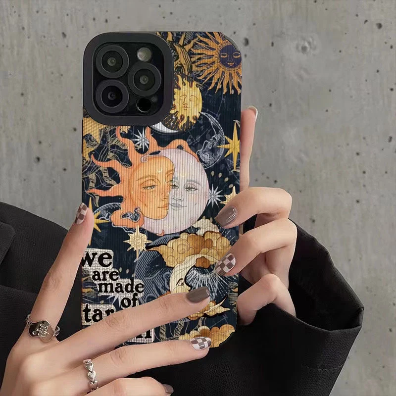 Moon Sun God Phone Case for Iphone 11 Pro Max 12 13 Iphone 14 Pro Max Iphone 15 Pro Max Case