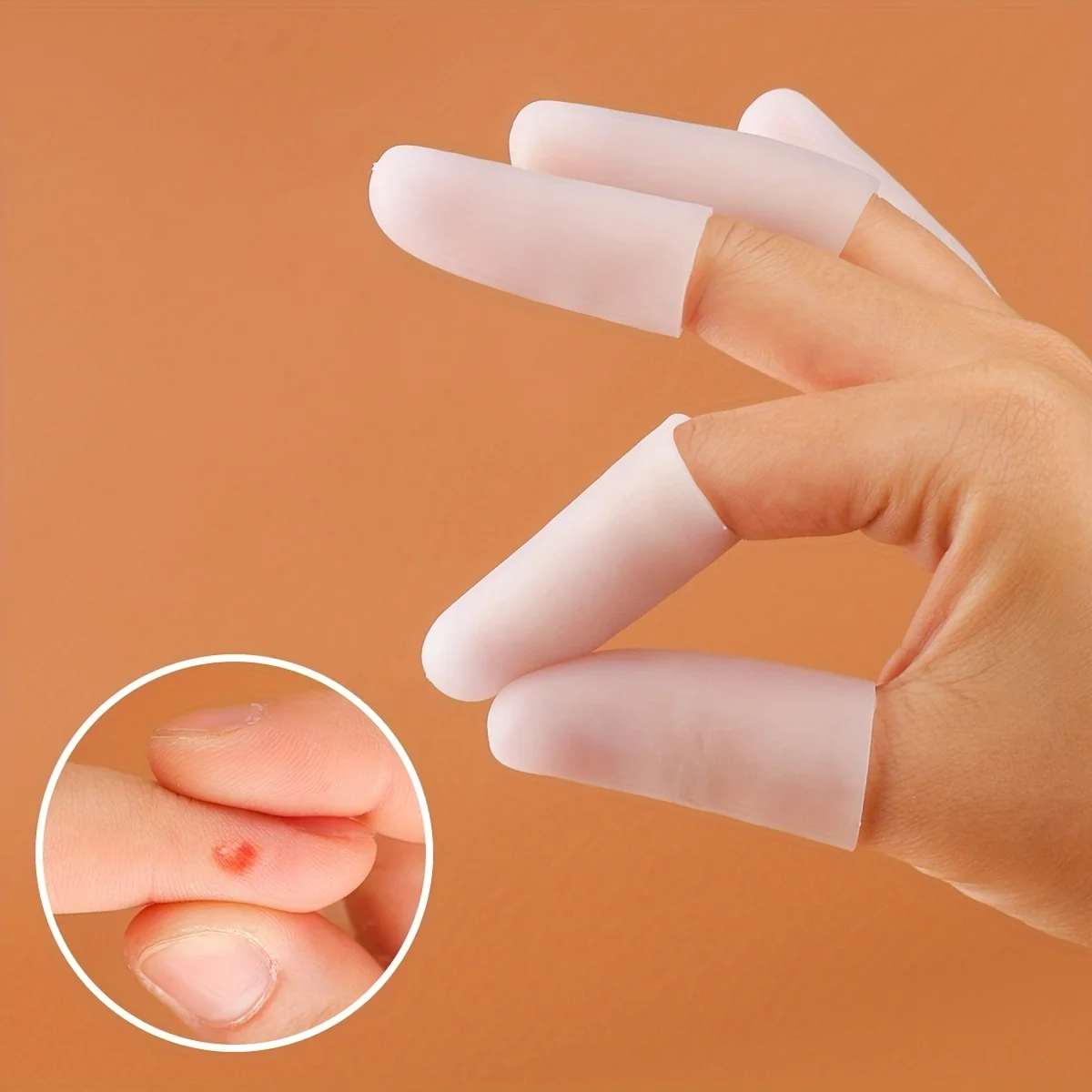 1 Pair/2pcs Finger protector Fingertip cover, easy-to-wear silicone finger protector, tailor-able for dry and cracked fingers