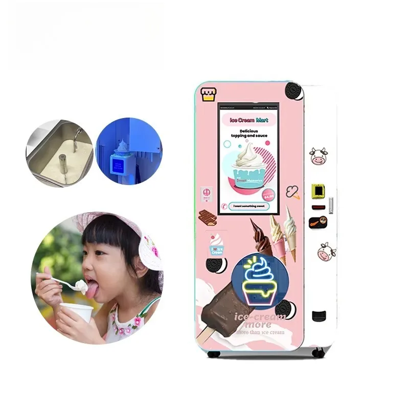 Fast Dispensing Slushy Yogurt Milk Shake Ice Cream Vending Machine for Sale