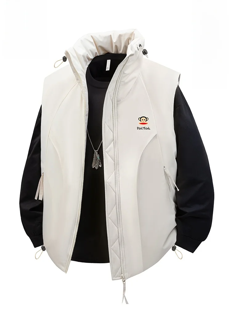 

Жилет Paul Frank M Svel Jaet из чистого хлопка, однотонный, простой, зимний, модный, брендовый, с молнией, дизайн с обезьянкой Big Mouth Monkey