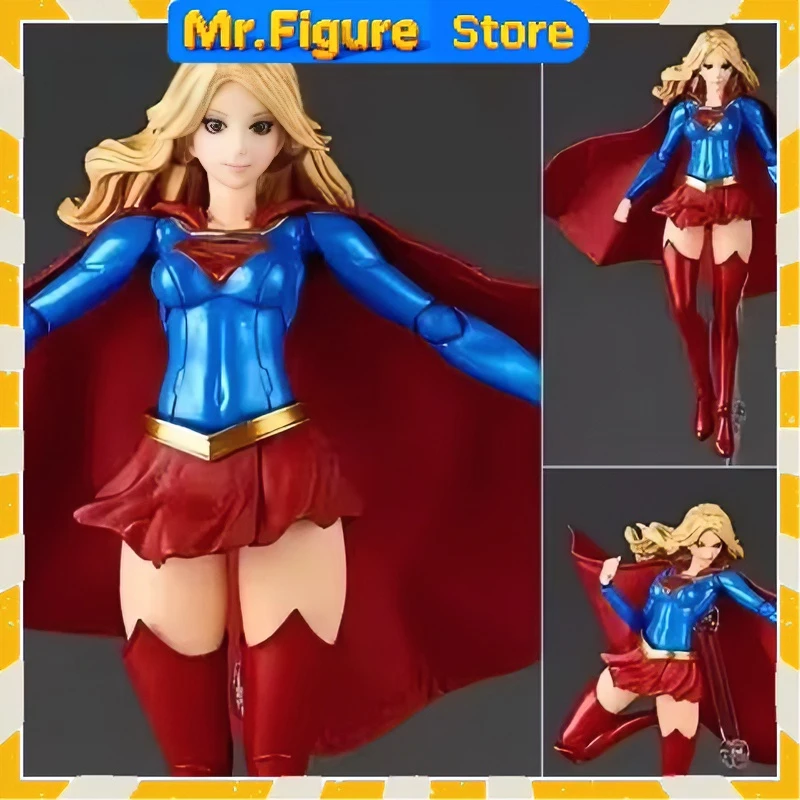 Supergirl Anime Action Figures KO Kaiyodo Revoltech Figurine Superhero Women Model Collection Ornament Joint Movable Decor Gifts