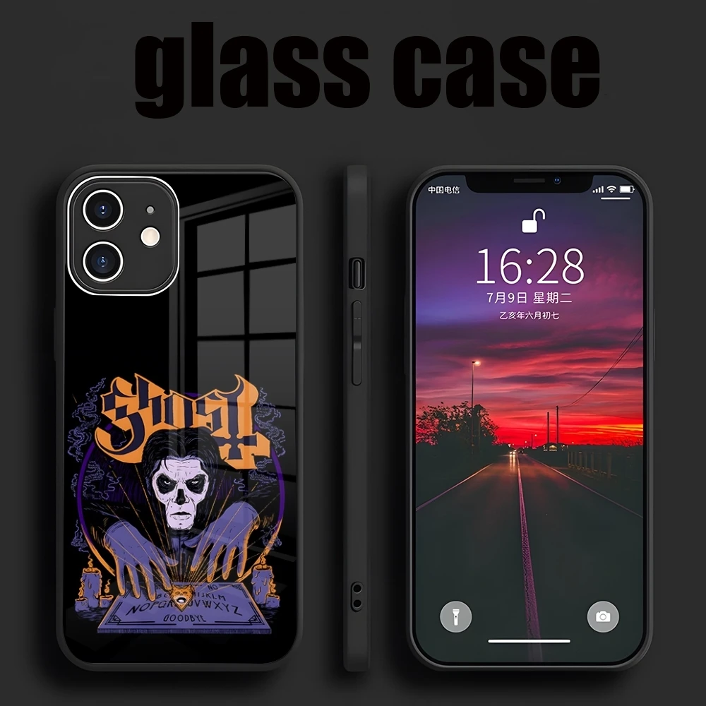 Ghost Heavy Metal Band Phone Case For iPhone 16 14 15 Pro Max Plus 13 12 11 X XR XS 8 7 6 MINI SE 2022 Glass Design Back Cover