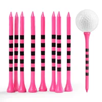 Golf Tees Wood Long 4 Inch Value 30 Pack, Bright Color Tall Bamboo Tees with Striped Design for Consistent Height
