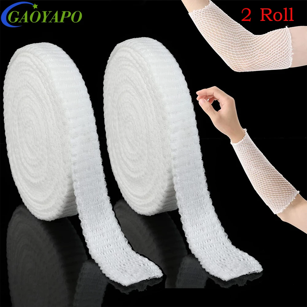 2RollS Net Tubular Bandage Elastic Mesh Wound Dressing Tubing Gauze Breathable Bandage Fix Net Bandage Retainer Stretch TubeTape