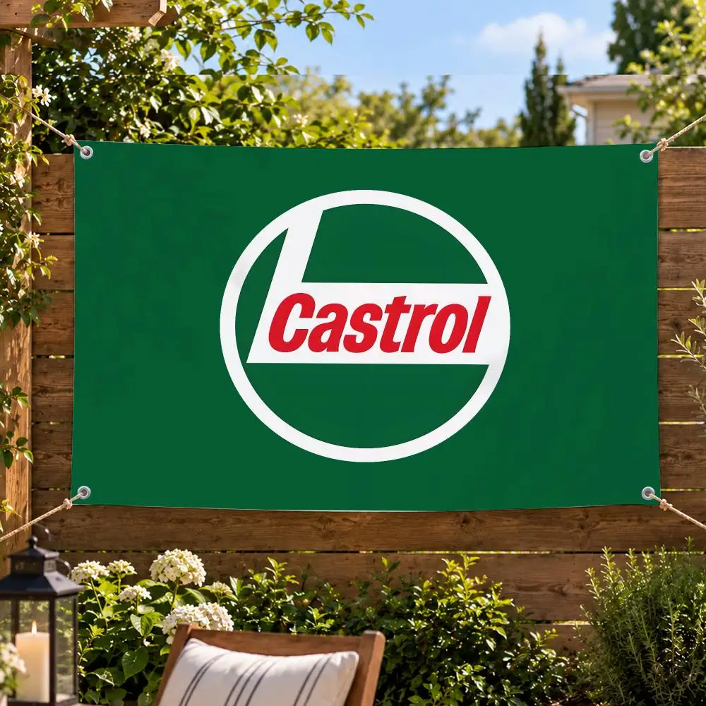 Brand Modern Castrol Motor Oil Flags Decorative Flag Banner Indoor Outdoor Garden Yard Patio Party Camping Wall Decor Gift