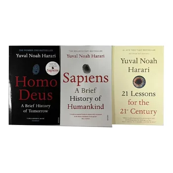 Yuval Noah Harari Books 세트, 사피엔스, 호모 데우스, 21 세기 레슨, 영어 페이퍼백 북, 세트 당 3 권 