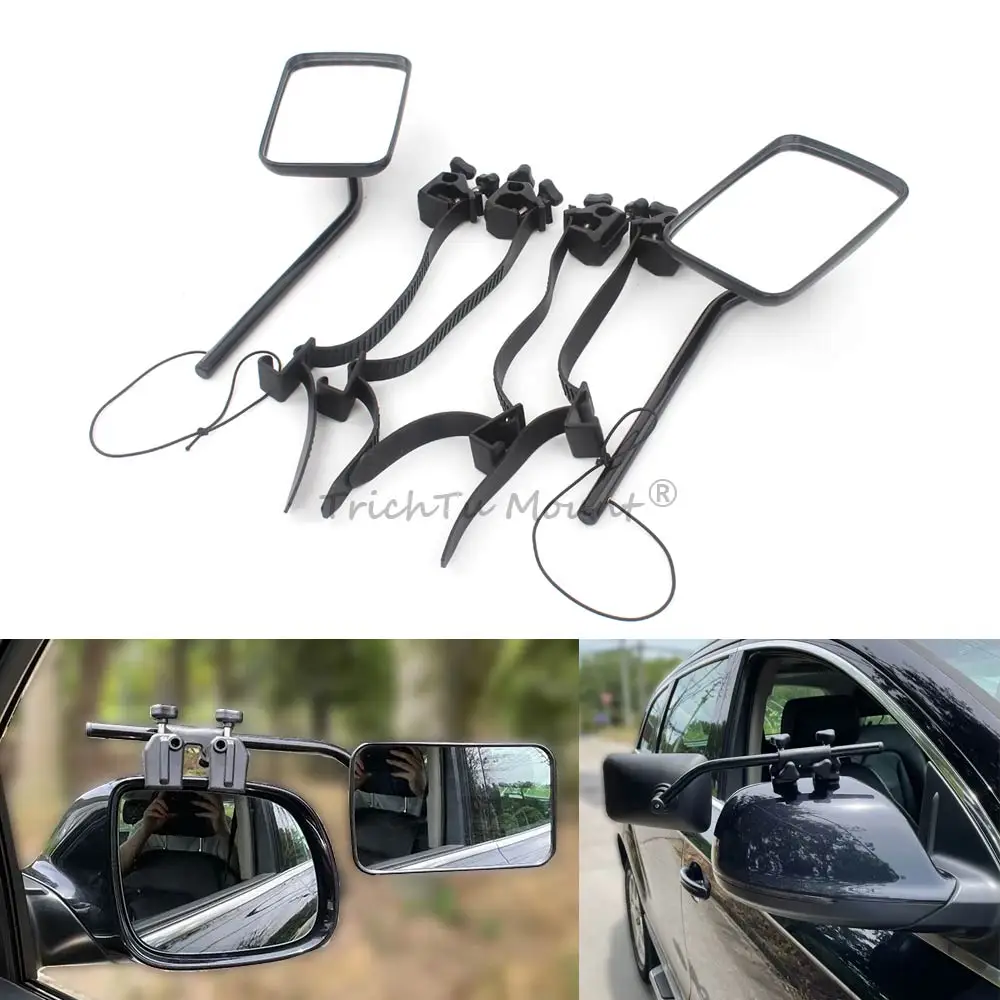 

2PCS Towing Mirror Tow Mirror 360° Caravan Trailer Car Rear View Mirrors Blind Spot Convex Wide Angel Safe Hauling Extension