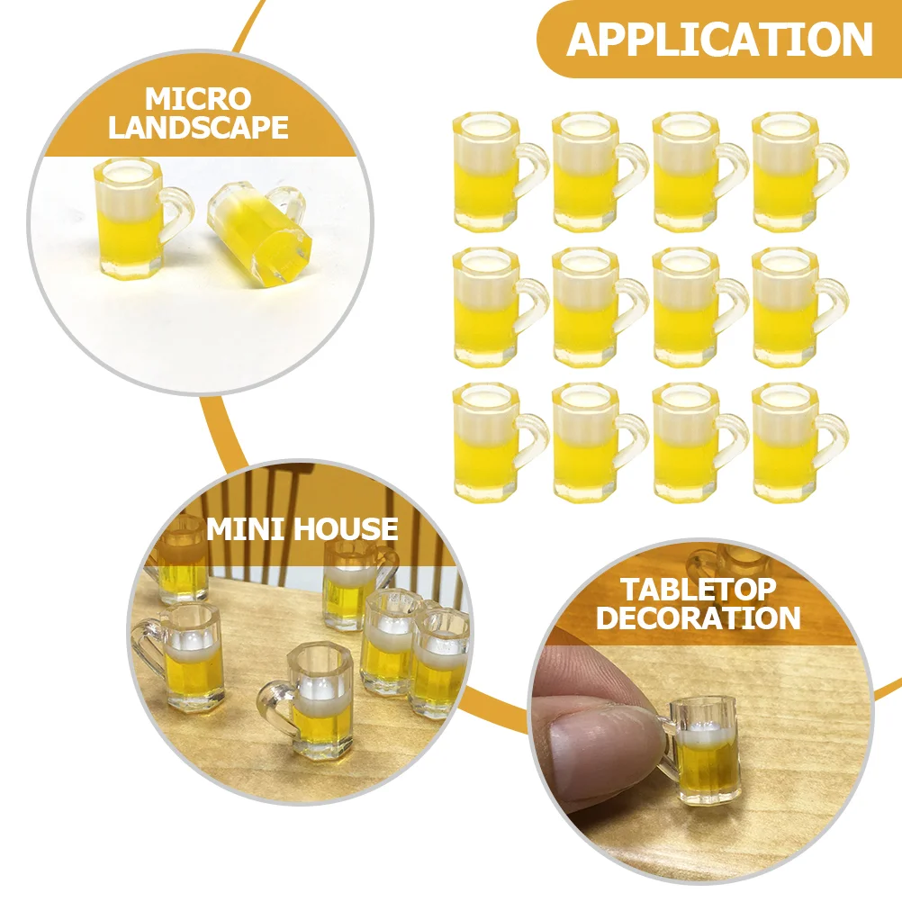 20 Pcs Coffee Glasses Simulation Beer Mug House Decorations for Home Fake Resin Machine Miniature Shot Cups