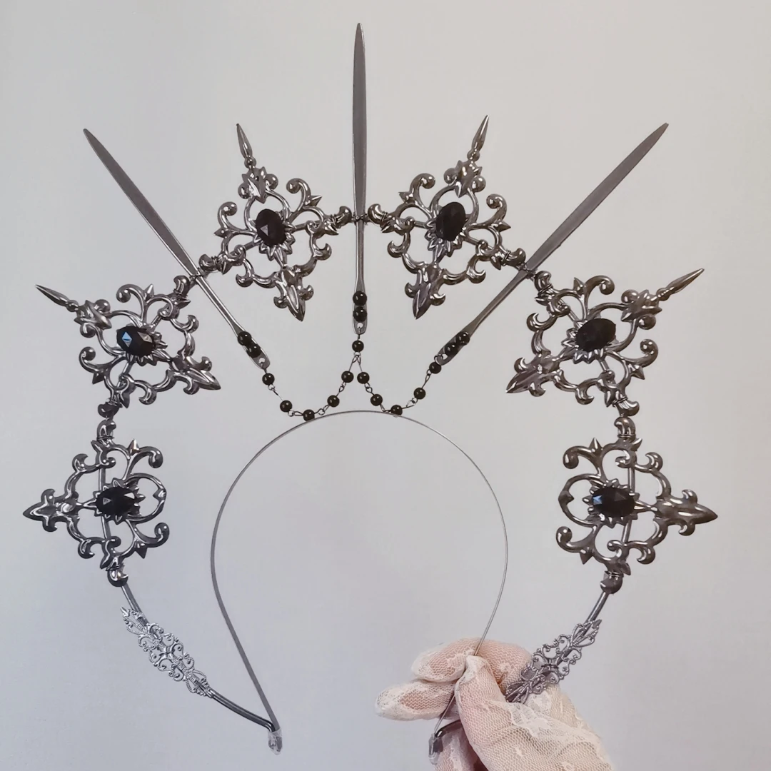 Headdress Metal Material Irregular Shape with Tassel Adult Style Exquisite High-End Crown Halo Clothing Accessories Bridal Props