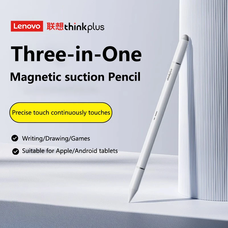 

Lenovo stylus For Android IOS Capacitive Universal Screen For iPad Apple Pencil Huawei Xiaomi Samsung Tablet three pen tips Pen