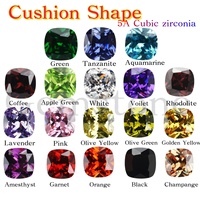 5/10pcs 1.5x1.5~15x15 AAAAA Cushion Shape White, Blue,Green,Tanzanite,Pink Cubic Zirconia Stone Loose cz Beads for jewelry