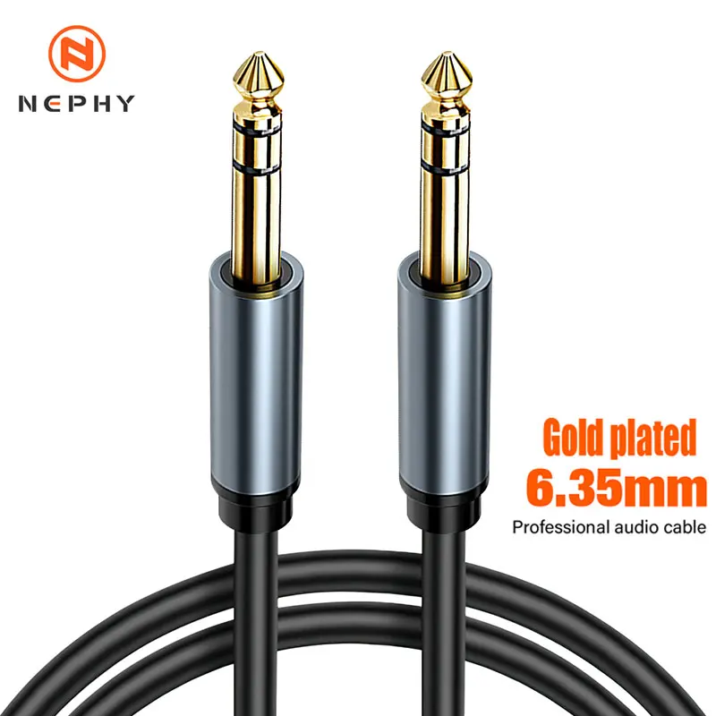 Gold plated 6.35mm to 6.35mm Instrument Cable 1/4 Inch Guitar Instrument Cable Premium 6.5mm Stereo Mono Jack 1/4