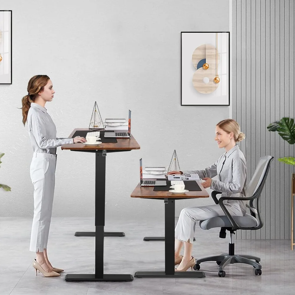 55 x 24 inch Standing Desk Electric Adjustable Height with Charging Station, Stand up Desk with Oversized Mouse Pad, Ergonomic