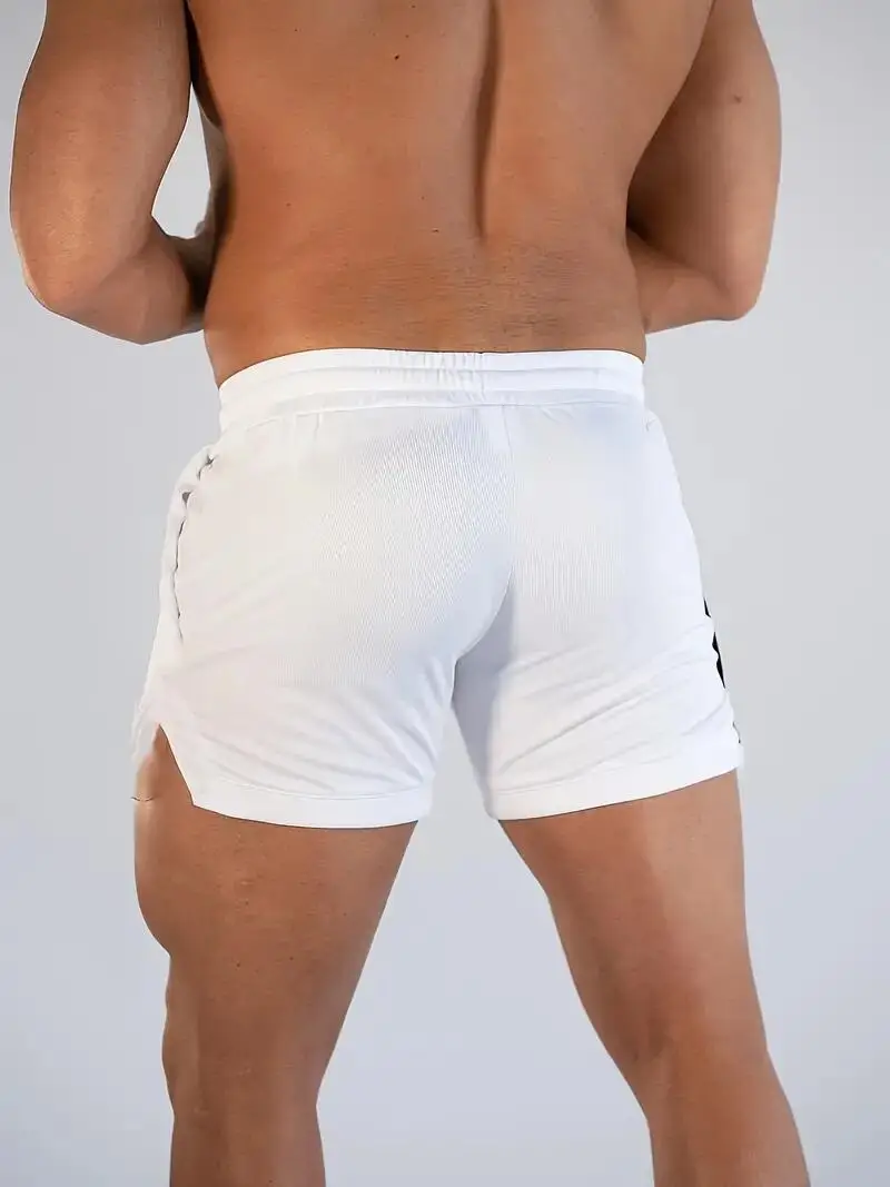 Summer thin mesh sports shorts men's breathable trend muscle fitness training three point pants running casual sports shorts